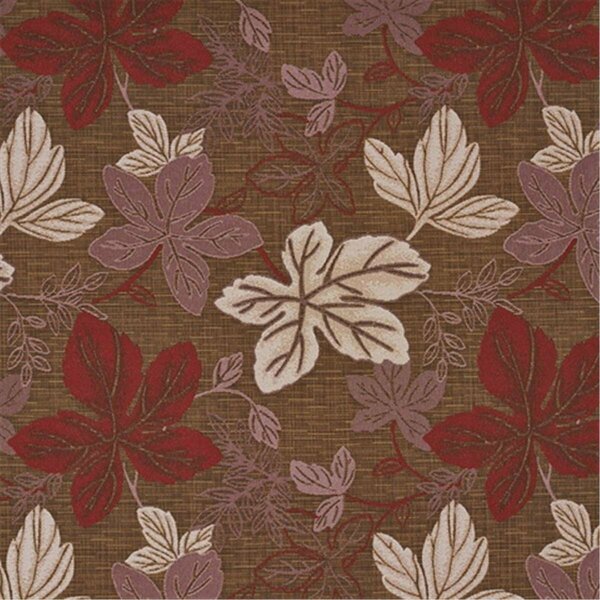 Fine-Line 54 in. Wide Contemporary Red Pink And Brown Large Leaves Textured Metallic Upholstery Fabric FI2943229